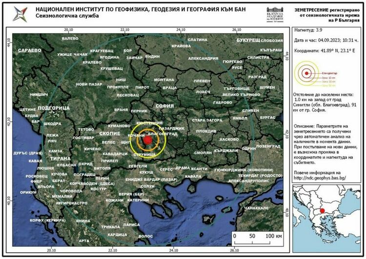 Поредица от земетресения в района на Симитли