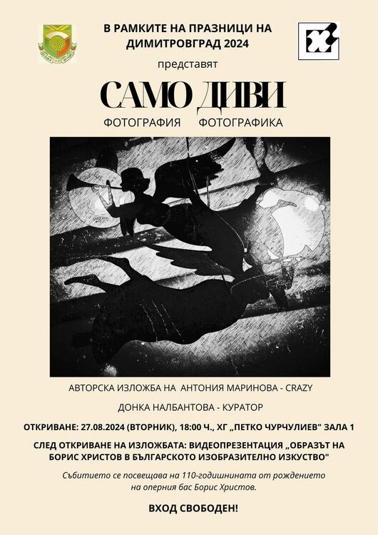 Самостоятелна изложба на Антония Маринова - CRAZY откриват в Димитровград